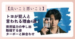 【良いこと悪いこと】トヨが犯人と言われる理由4選！